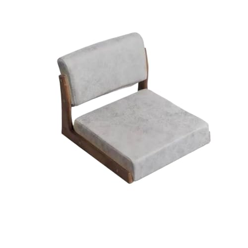 JingNian Tatami Bodenstuhl Ohne Beine mit Rückenlehne, Meditationsstuhl Aus Massivholz Mit Baumwolle Leinen Kissen, Tragbarer Beinloser Sitzstuhl für Wohnzimmer, Leseecke, Balkon Und Yoga(I) von JingNian
