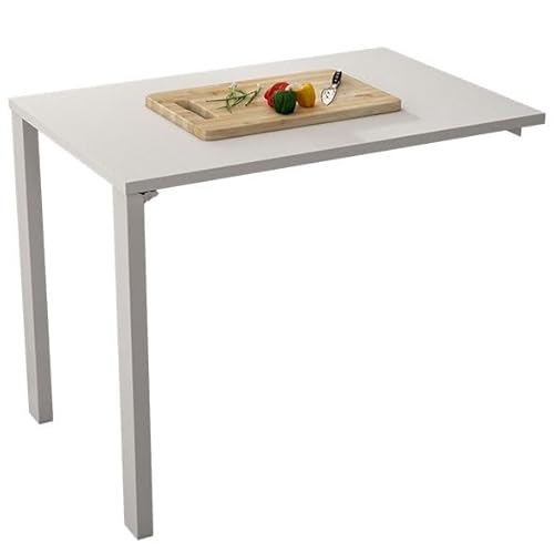 JingNian Wandtisch Klappbar, Wandklapptisch Platzsparend, Herunterklappbarer Schreibtisch Schwebend, Klappbare Werkbank oder Esstisch für Kleine Wohnungen, Küche, Arbeitszimmer(75x80x75cm) von JingNian