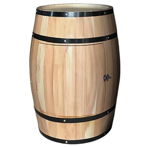 JingNian Weinfassschrank Aus Massivem Eichenholz mit VerschließBarer TüR, Whiskyschrank, Dekorativer Fassschrank füR WeingüTer(Size:55cm,Color:b) von JingNian