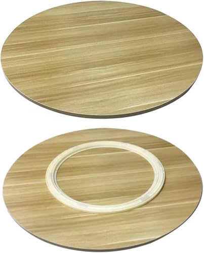 Lazy Susan Drehteller aus Holz, Marmorstruktur, drehbares Tablett, Küche, Esstisch, drehbare Servierplatte für Tischplatte/Arbeitsplatte (Größe: 110 cm, Farbe: B) von JingNian