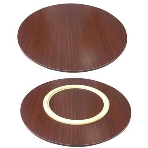 Lazy Susan Drehteller aus Holz, Marmorstruktur, drehbares Tablett, Küche, Esstisch, drehbare Servierplatte für Tischplatte/Arbeitsplatte (Größe: 110 cm, Farbe: E) von JingNian
