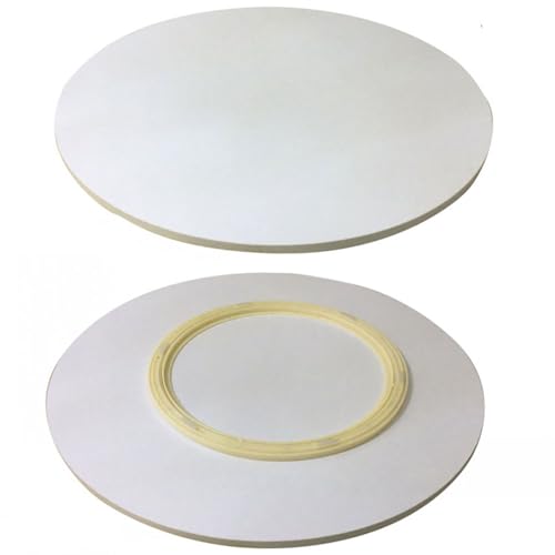 Lazy Susan Drehteller aus Holz, Marmorstruktur, drehbares Tablett, Küche, Esstisch, drehbare Servierplatte für Tischplatte/Arbeitsplatte (Größe: 110 cm, Farbe: F) von JingNian