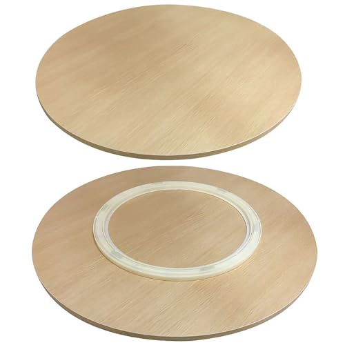 Lazy Susan Drehteller aus Holz, Marmorstruktur, drehbares Tablett, Küche, Esstisch, drehbare Servierplatte für Tischplatte/Arbeitsplatte (Größe: 120 cm, Farbe: D) von JingNian
