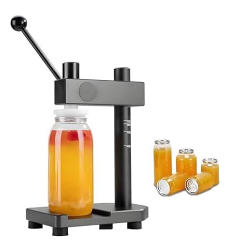 Manuelle Dosenverschlussmaschine für Einmachgläser Und PET-Flaschen, Durchmesser mit Stabiler Basis, Robuste Sealer Maschine für Haushalt Und Gewerbe(Black) von JingNian