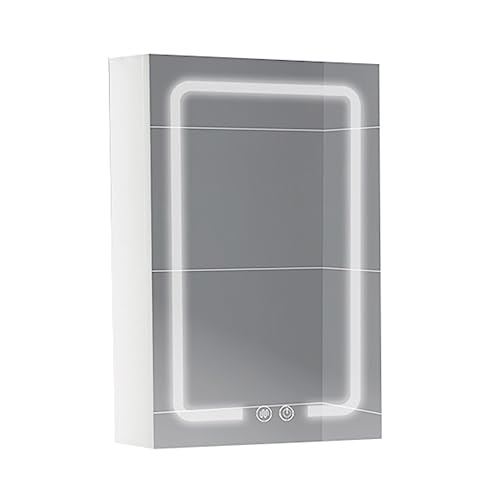 JingYi Store Spiegelschrank Aus Aluminiumlegierung Wandspiegelschrank Badezimmerspiegel Badezimmerspiegelbox Wasserdicht Und Feuchtigkeitsbeständig (Color : White, Size : 48 * 12 * 68cm) von JingYi Store