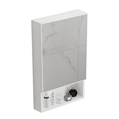 JingYi Store Spiegelschrank Space-Aluminium-Spiegelschrank Badezimmerschrank Badezimmerspiegelschrank Wandschrank (Color : White, Size : 40 * 11 * 65cm) von JingYi Store