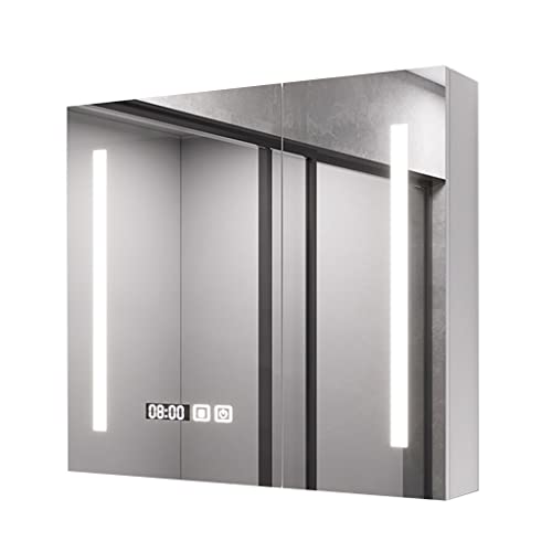 Massivholz-Spiegelschrank Eleganter Badezimmerspiegelschrank Wandspiegelschrank Badezimmerspiegel Aufbewahrungsschrank (Color : White, Size : 68 * 12 * 70cm) von JingYi Store