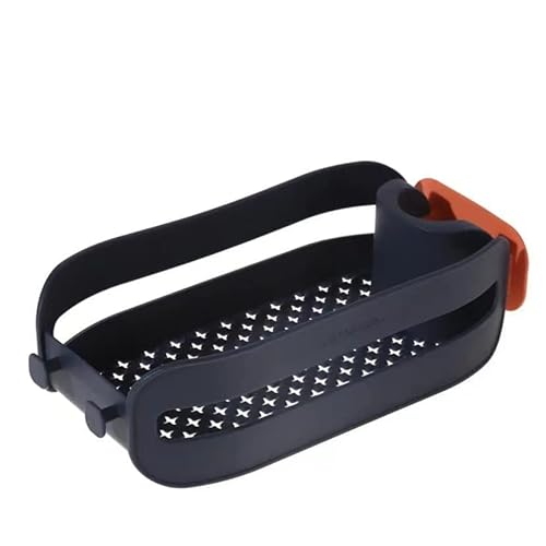 2-in-1 Spülbecken-Organizer, Schwammhalter über Wasserhahn, Küchenspüle, Caddy Organizer, Kunststoff, abnehmbare hängende Wasserhahn-Ablaufgestell für Badezimmer, Schrubber, Seife (blau) von JingYueHT