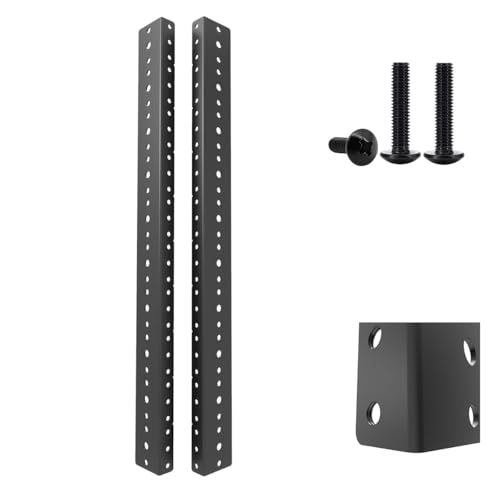 Jingchengmei 10 HE Rackschiene mit Hardware, schwarz, 2 Stücke (10U, Black) von JINGCHENGMEI