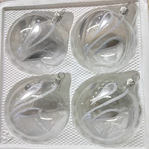8cm Kugel 4erSET kristall mit Silber Dekor 8cm Kugel 4erSET kristall mit Silber Dekor von Jingle Bells Lauscha