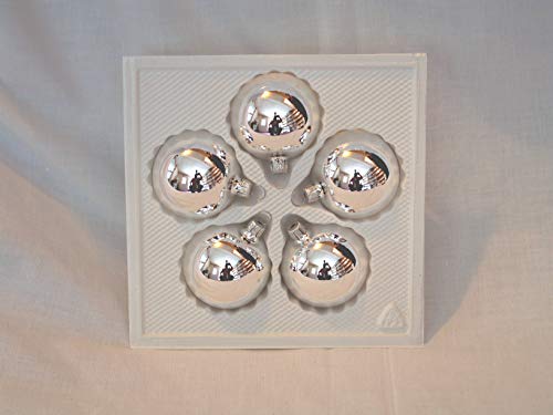 Jingle Bells Lauscha Christbaumkugel 6cm Silber Uni 5fach von Jingle Bells Lauscha