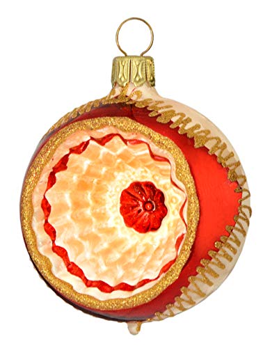 Jingle Bells Lauscha Weihnachtskugel mit Reflex 6cm Klassisch Rot Glas Hängend Weihnachten von Jingle Bells Lauscha