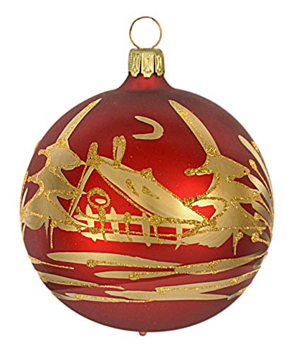 Jingle Bells Lauscha Christbaumschmuck Kugel Weihnachtszeit matt 8cm 4Stück per Box von Jingle Bells Lauscha