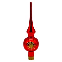 Christbaumspitze Minispitze rot Glanz/Stern von Jingle Bells Lauscha von Jingle Bells Lauscha