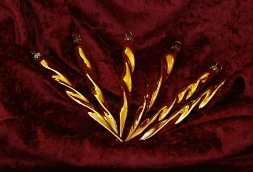 Jingle Bells Lauscha Eiszapfen Gold Glanz 6 Stück 12cm lang von Jingle Bells Lauscha