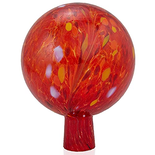 Jingle Bells Lauscha Gartenkugel/Rosenkugel rot geflammt 15cm mit Granulat von Jingle Bells Lauscha