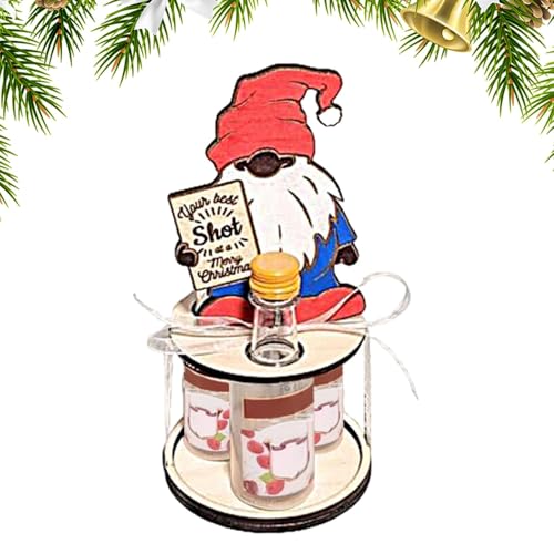 Alkohol-Flaschenhalter, Weihnachtsweinhalter | Weihnachts-Alkohol-Halter aus Holz – wiederverwendbare Spirituosen-Flaschenaufbewahrung, dekorativer Getränkehalter für Weihnachtsbankette von Jingmiger