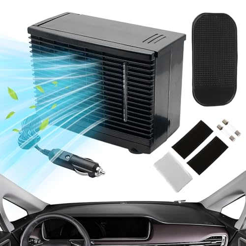 Auto Klimaanlage Lüfter Tragbar | Fahrzeug Klima Ventilator | 12V Verdunstungskühler Mit Wassertank Für Wohnwagen Garage Pendeln von Jingmiger