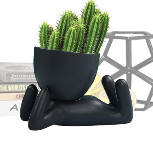Blumentöpfe für den Innenbereich – Sukkulenten-Blumentopf aus Keramik mit Drainage, realistische Pflanzgefäße für den Innenbereich, in menschlicher Form, für Küche, Badezimmer, Schlafzimmer von Jingmiger