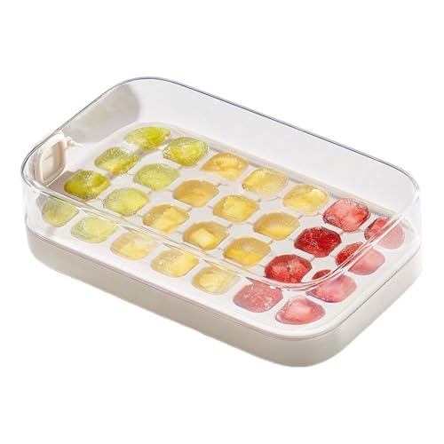 Eiswürfelform mit Deckel – Eisbehälter für Gefrierschrank | Wiederverwendbare Silikon-Eisformen für Whiskys, Getränke und Partys von Jingmiger