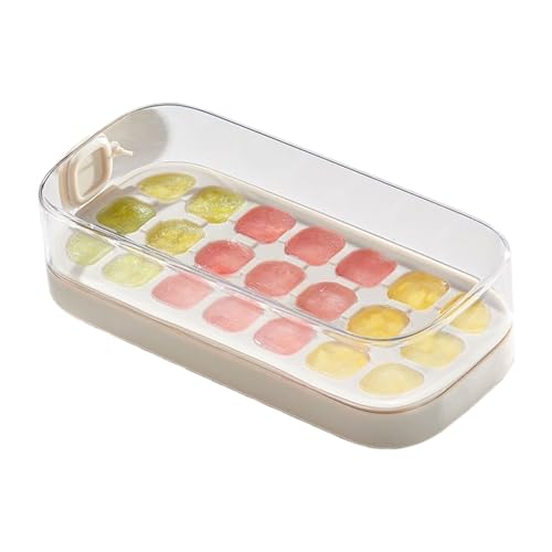 Eiswürfelform mit Deckel – einfaches Herauslösen der Eisform mit Schutz, flexibel, wiederverwendbar, großer Behälter für Wasser, Kaffee, Cocktail, Getränke, Lebensmittel, Kühlschrank zu Hause von Jingmiger