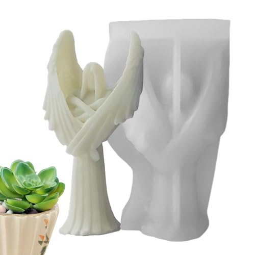 Engelskerze Form zur Herstellung von Engelsharz Form - Dark Angel Silikonform mit Flügelharzform, 3D Home Decor Casting Candle Mold für Epoxidharz von Jingmiger