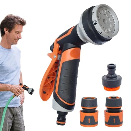 Gartenbewässerungsdüse, Gartenschlauchdüse, Sprühdüse,Wasserschlauch-Spritzdüse | Multifunktions-, einstellbarer Hochdruck-Handsprüher, robuste Schlauchspitze für den Einsatz von Jingmiger