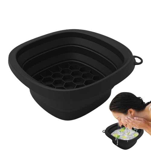 Jingmiger Face Bowl – Faltbare Schüssel | Wiederverwendbares Waschbecken aus Silikon, faltbar, mit integriertem Würfeltablett für Hautpflege, Küche und Spa von Jingmiger
