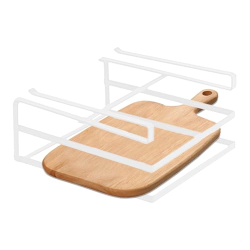Jingmiger Halterung für Schneidebrett unter dem Schrank, Halterung für Schneidebrett, Schrankbrett, Organizer für Schneidebrett mit Haken Jingmiger Halterung für Schneidebrett unter dem Schrank, Halterung für Schneidebrett, Schrankbrett, Organizer für Schneidebrett mit Haken von Jingmiger