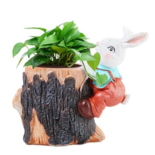 Jingmiger Kaninchen-Blumentopf, Sukkulenten-Töpfe – Gartenbehälter aus Hasenharz – Sukkulenten-Blumentöpfe für Hof, Büro, Rasen, Wohnzimmer von Jingmiger