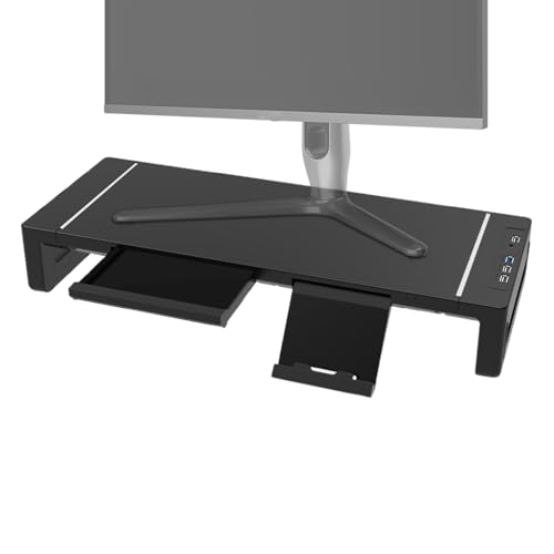 Jingmiger Monitorerhöhung, Schreibtischregal mit Schublade, verstellbar, faltbar, 52 cm, mit Schublade für Schreibtisch, Fernseher, Laptop Jingmiger Monitorerhöhung, Schreibtischregal mit Schublade, verstellbar, faltbar, 52 cm, mit Schublade für Schreibtisch, Fernseher, Laptop von Jingmiger