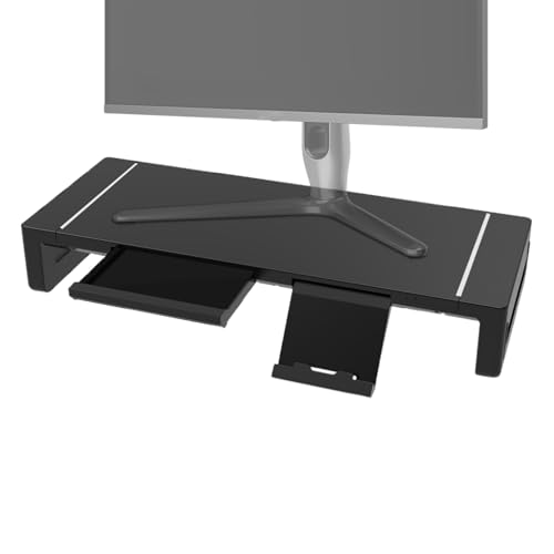 Jingmiger Ständer für Desktop-Bildschirm, ergonomisch, verstellbar, faltbar, 52 cm, mit Schublade für Schreibtisch, Fernseher, Laptop Jingmiger Ständer für Desktop-Bildschirm, ergonomisch, verstellbar, faltbar, 52 cm, mit Schublade für Schreibtisch, Fernseher, Laptop von Jingmiger