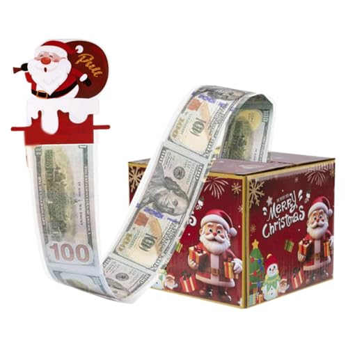 Jingmiger Weihnachts-Spardose, Sparschwein zum Geldziehen, verschiebbarer Kistenständer | Exquisite Kasse, festliche Weihnachtsboxen für Geburtstag, Freunde, Familien von Jingmiger