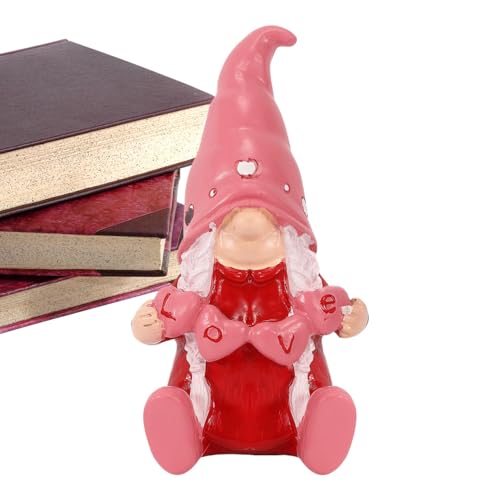 Jingmiger Weihnachtszwergstatue, Dekoration für Gnome zum Valentinstag – Statue aus Kunstharz ohne Gesicht als Weihnachtsdekoration – Tischstatue für Kamin, Bücherregal, von Jingmiger
