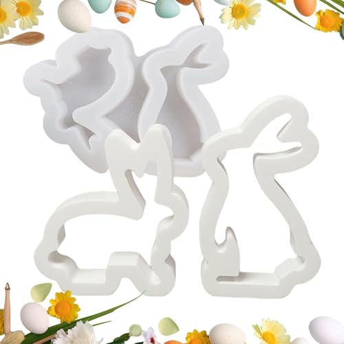 Kaninchen-Silikonform, Kaninchenform, hohl, Hasenform, Gießform aus Harz, Osterharz, Silikonformen für Gipsverzierung von Jingmiger