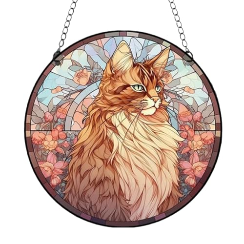 Katzen-Sonnenfänger, Katze Acryl Buntglas Fensterbehänge, Aufhängbare Dekoration für Kätzchen, Garten Wandbehang Ornamente für Schlafzimmer Wohnzimmer Dekoration Wandkunst Katzen-Sonnenfänger, Katze Acryl Buntglas Fensterbehänge, Aufhängbare Dekoration für Kätzchen, Garten Wandbehang Ornamente für Schlafzimmer Wohnzimmer Dekoration Wandkunst von Jingmiger