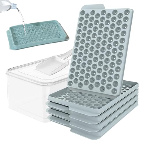 Kleine Eiswürfelform, kleine Eiswürfelform für Gefrierschrank – 3-lagige Whiskyform mit Deckel | 104 Gitter pro Schicht, Eiswürfelform, temperaturbeständig von Jingmiger