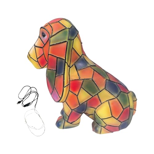 Nachtlampe Hund | Babylampe in Tierform | Vintage-Dekoration aus Kunstharz mit handbemalter Farbe für Kinderzimmer und Wohnzimmer Nachtlampe Hund | Babylampe in Tierform | Vintage-Dekoration aus Kunstharz mit handbemalter Farbe für Kinderzimmer und Wohnzimmer von Jingmiger
