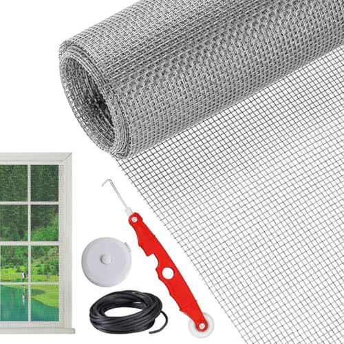 Netz für -Bildschirm, Ersatz für -Bildschirm, Schiebegitter, 157 x 47 Zoll, schwere Rolle, tiersicheres Netz mit Rollwerkzeug, Set von Jingmiger