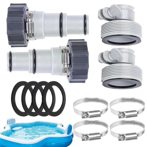 Pool Schlauch Adapter | 1.25 Bis 1.5 Zoll Poolschlauch Verbinder | Gartenzubehör Für Privatpersonen & Fachleute Mit Rückspülfunktion von Jingmiger