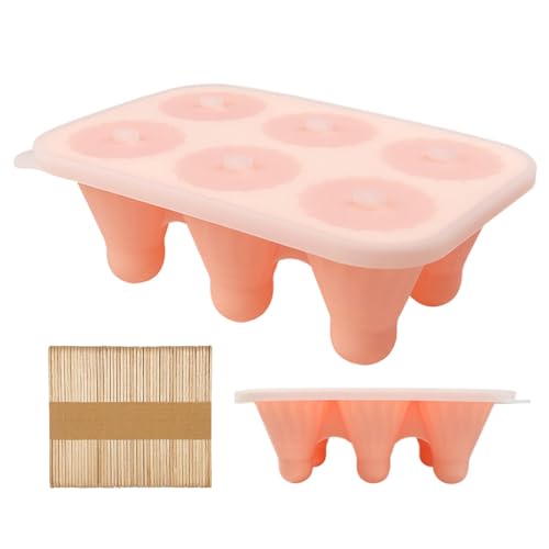 Selbstgemachte Popsicle Formen, Gefrierfach Popsicle Formen | Wiederverwendbare Eisärmel mit Holzstab - Ice Cube liefert Deckel, DIY Eis Hersteller, Silikon Eisschale inkl von Jingmiger