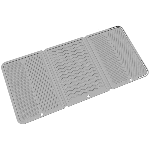 Silikon-Trockenmatte für Küchentheke, flache Trockenmatte aus Silikon | Silikonrücken, zum Trocknen der Matte faltbar, Hitzeschutz, 22 x 11 Zoll, Backwerkzeug von Jingmiger