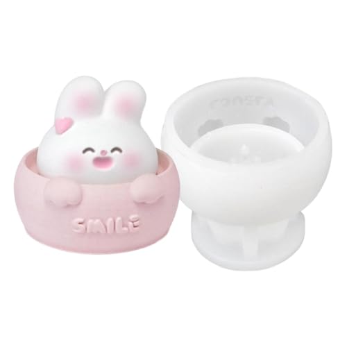 Silikonformen Osterhase,Kaninchen Silikonformen,Aromatherapeutische Kerzenform mit niedlichem Kaninchen - Osterform Kaninchen, Osterform Schokoladenformen für Thanksgiving von Jingmiger