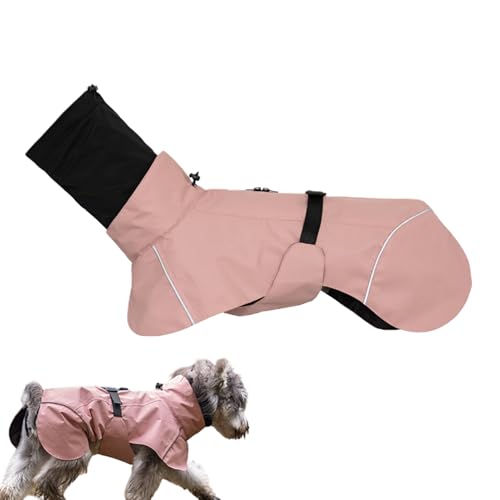 Wasserdichte Jacke für Hunde, verstellbar, wasserdicht, leicht, verstellbar und reflektierend – leichte Jacke für mittelgroße Hunde, Welpen und Outdoor-Aktivitäten von Jingmiger