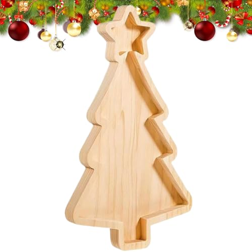 Weihnachten Serviertablett, Dekoratives Serviertablett, Holz Tablett in Form eines Weihnachtsbaums, Servierteller, Servierteller, Servierteller, Serviergeschirr für Wohnzimmer, Tisch, B Weihnachten Serviertablett, Dekoratives Serviertablett, Holz Tablett in Form eines Weihnachtsbaums, Servierteller, Servierteller, Servierteller, Serviergeschirr für Wohnzimmer, Tisch, B von Jingmiger