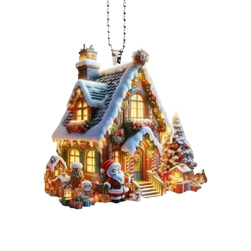 Weihnachtsbaumschmuck Weihnachtsmann,Acryl Christbaumanhänger | Kreative Weihnachtsbaumanhänger Acryl Weihnachtsbaumanhänger Weihnachtsbaumbehaenger,Innendekoration Klassische Autohänger geformt von Jingmiger