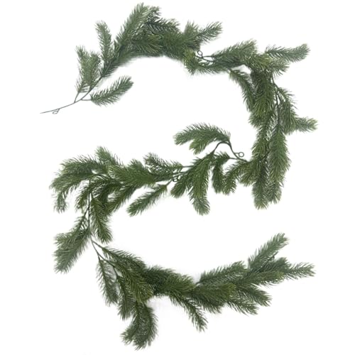 Weihnachtsgirlande, 180/190 cm Faux Weihnachten Zederngirlande, Einzigartiges Kranzornament, Girlande aus Kunstgrün für Feiertage, Kaminsims, Fenster, Innenbereich Weihnachtsgirlande, 180/190 cm Faux Weihnachten Zederngirlande, Einzigartiges Kranzornament, Girlande aus Kunstgrün für Feiertage, Kaminsims, Fenster, Innenbereich von Jingmiger