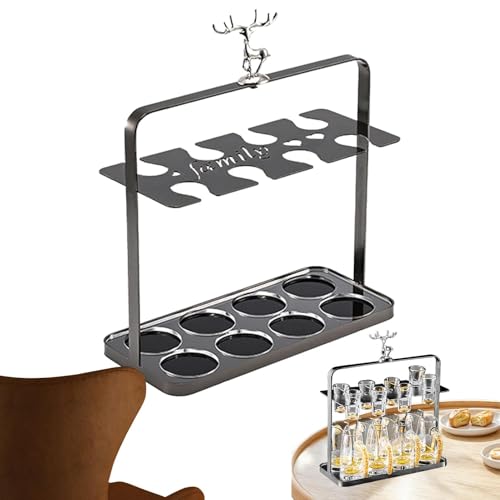 Weinbecher-Organizer, Schnapsglas-Halter, umgedrehter Tassen-Organizer für 8 Tassen, Weinglas-Halter, Tassentrocken-Aufbewahrung, F-Display von Jingmiger