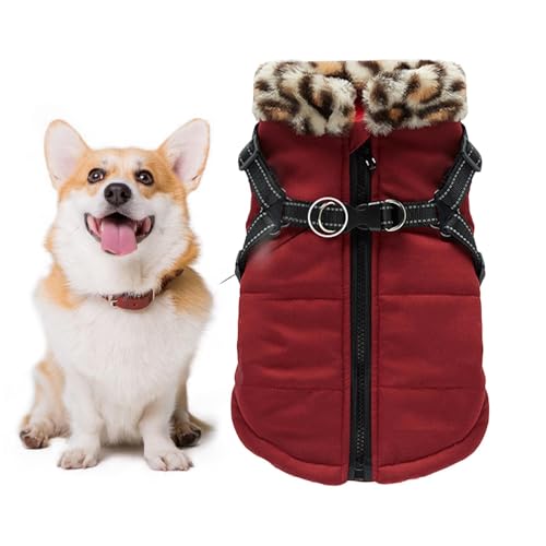 Winterjacke für Haustiere, Wintermantel für kaltes Wetter, winddicht, thermische Kleidung für Haustiere | Haustier-Hundeweste mit integriertem Geschirr, Haustierkleidung von Jingmiger