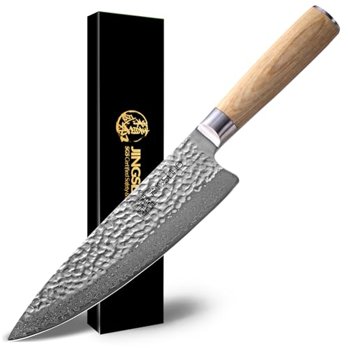 Jingseiho Damastmesser 20cm aus 67-lagigem VG-10 Stahl, SGS-zertifiziert. Hochpräzises Kochmesser mit perfekter Balance. Ideales Damast-Küchenmesser für Hobbyköche Jingseiho Damastmesser 20cm aus 67-lagigem VG-10 Stahl, SGS-zertifiziert. Hochpräzises Kochmesser mit perfekter Balance. Ideales Damast-Küchenmesser für Hobbyköche von Jingseiho